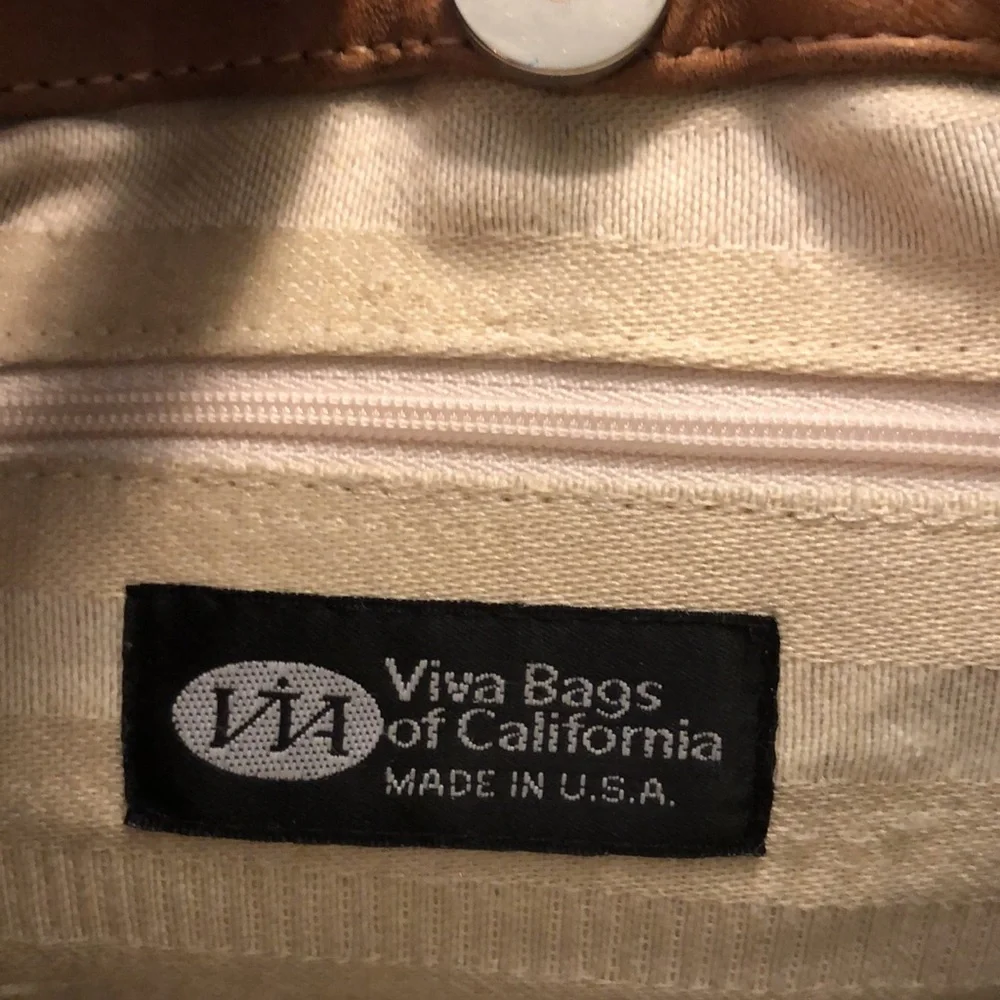 90’s Viva Bags of California leather handbag 14.5”x9” handle to top of bag 7”